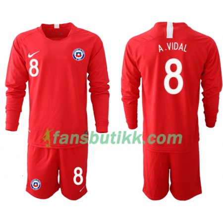 Fotballdrakt Chile A. VIDAL 8 Barn Hjemmetrøye 2018/19 Langermet